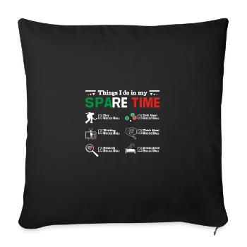 Ce que je fais pendant mon temps libre, c’est jouer à la pétanque - Housse de coussin décorative 45 x 45 cm - noir - Devant