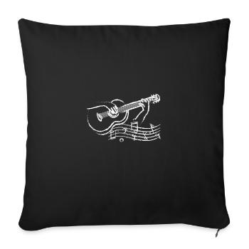 Guitarist drawn line art guitar - Sofakissenbezug 45 x 45 cm - Schwarz - Vorne