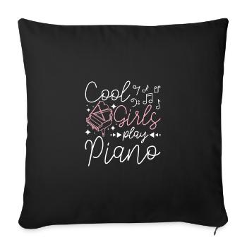 Cool girls play piano - Sofa pillowcase 17,3'' x 17,3'' (45 x 45 cm) - black - Front