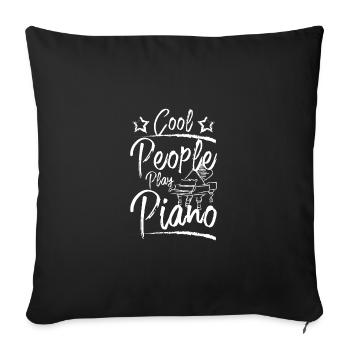 Cool people play piano - Sofa pillowcase 17,3'' x 17,3'' (45 x 45 cm) - black - Front