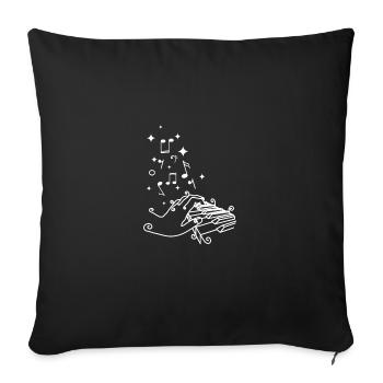 Drawn line art piano player - Sofa pillowcase 17,3'' x 17,3'' (45 x 45 cm) - black - Front