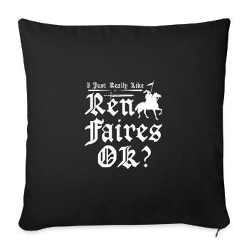 J’aime vraiment les ren faires OK - Housse de coussin décorative 45 x 45 cm - noir - Devant