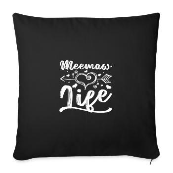 Groovy Flowers Meemaw life - Sofa pillowcase 17,3'' x 17,3'' (45 x 45 cm) - black - Front