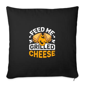 Feed me Grilled cheese - Sofa pillowcase 17,3'' x 17,3'' (45 x 45 cm) - black - Front