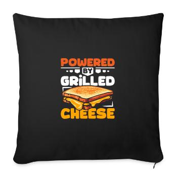 Powered by Grilled cheese - Sofakissenbezug 45 x 45 cm - Schwarz - Vorne