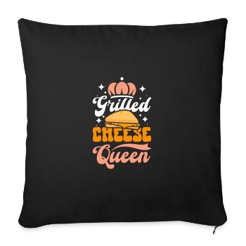 Grilled cheese queen - Sofakissenbezug 45 x 45 cm - Schwarz - Vorne