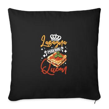 Lasagna making queen - Sofa pillowcase 17,3'' x 17,3'' (45 x 45 cm) - black - Front