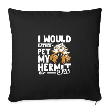 Je préfère caresser mon bernard-l’ermite - Housse de coussin décorative 45 x 45 cm - noir - Devant