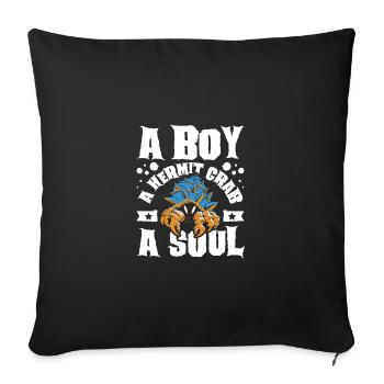 Un garçon, un bernard-l’ermite, une âme - Housse de coussin décorative 45 x 45 cm - noir - Devant