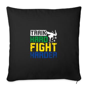 S’entraîner dur, combattre plus fort Capoeira - Housse de coussin décorative 45 x 45 cm - noir - Devant