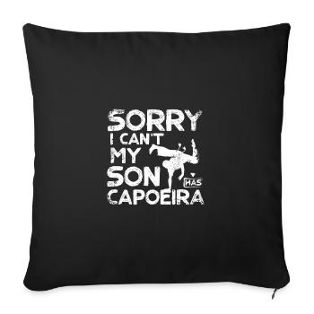 Désolé je ne peux pas, mon fils a la capoeira - Housse de coussin décorative 45 x 45 cm - noir - Devant
