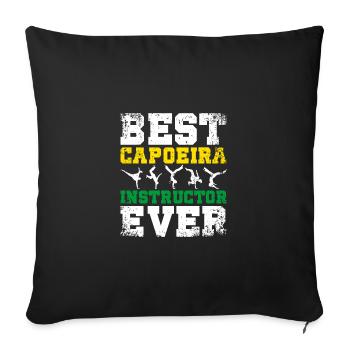Drapeau du Brésil Meilleur instructeur de capoeira de tous les temps - Housse de coussin décorative 45 x 45 cm - noir - Devant