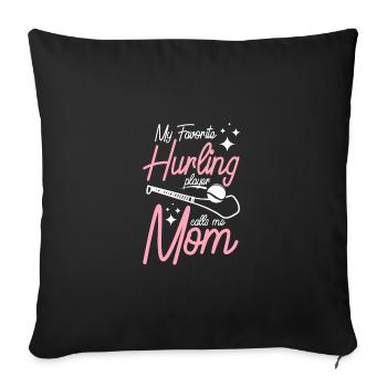Mon joueur de hurling préféré m’appelle maman - Housse de coussin décorative 45 x 45 cm - noir - Devant