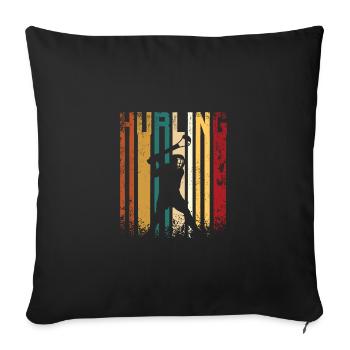 Hurling rétro vintage - Housse de coussin décorative 45 x 45 cm - noir - Devant