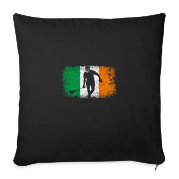 Drapeau irlandais de hurling - Housse de coussin décorative 45 x 45 cm - noir - Devant