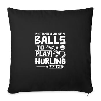 Il faut beaucoup de ballons pour jouer au hurling comme moi - Housse de coussin décorative 45 x 45 cm - noir - Devant