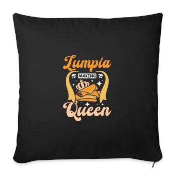 Lumpia making queen - Sofa pillowcase 17,3'' x 17,3'' (45 x 45 cm) - black - Front