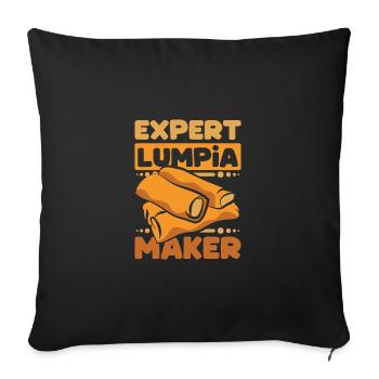 Expert Lumpia maker - Sofa pillowcase 17,3'' x 17,3'' (45 x 45 cm) - black - Front