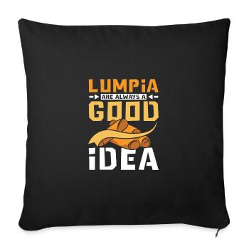 Lumpia are always a good idea - Sofa pillowcase 17,3'' x 17,3'' (45 x 45 cm) - black - Front