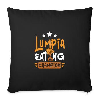 Champion mangeur de lumpia - Housse de coussin décorative 45 x 45 cm - noir - Devant