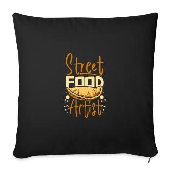 Street food artist Empanadas maker - Sofa pillowcase 17,3'' x 17,3'' (45 x 45 cm) - black - Front