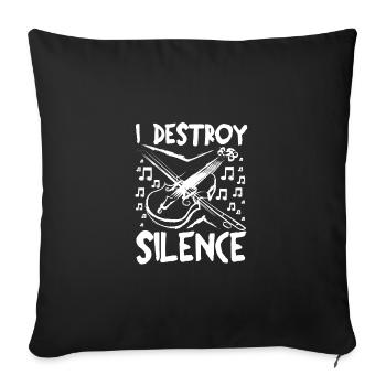 I destroy silence Viola player - Sofa pillowcase 17,3'' x 17,3'' (45 x 45 cm) - black - Front