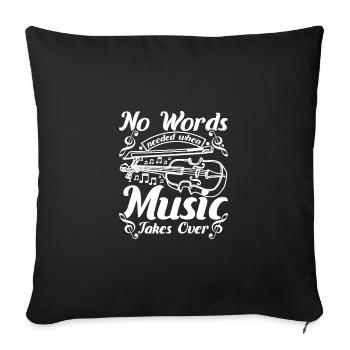 No words needed when music takes over Viola - Sofa pillowcase 17,3'' x 17,3'' (45 x 45 cm) - black - Front