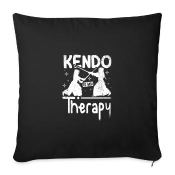 Le Kendo est ma thérapie - Housse de coussin décorative 45 x 45 cm - noir - Devant