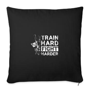 Entraînez-vous dur, combattez plus dur, Kendo - Housse de coussin décorative 45 x 45 cm - noir - Devant