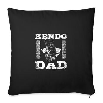 Fête des Pères Kendo Papa Papa - Housse de coussin décorative 45 x 45 cm - noir - Devant