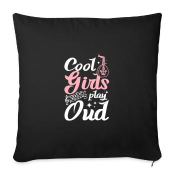 Cool girls play oud - Sofa pillowcase 17,3'' x 17,3'' (45 x 45 cm) - black - Front