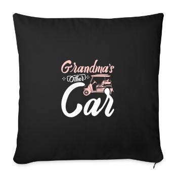 Fête des mères Golf voiturette de golf Mamies autre voiture - Housse de coussin décorative 45 x 45 cm - noir - Devant