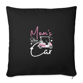 Fête des mères Golf voiturette de golf Autre voiture de maman - Housse de coussin décorative 45 x 45 cm - noir - Devant