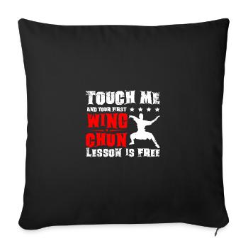 Touch me et votre première leçon de wing chun est gratuite - Housse de coussin décorative 45 x 45 cm - noir - Devant