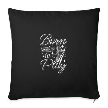 Born to play harp - Sofa pillowcase 17,3'' x 17,3'' (45 x 45 cm) - black - Front
