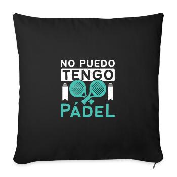 No puedo tengo padel - Sofa pillowcase 17,3'' x 17,3'' (45 x 45 cm) - black - Front
