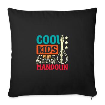 Children Cool kids play Mandolin - Sofa pillowcase 17,3'' x 17,3'' (45 x 45 cm) - black - Front