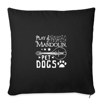 Dog Owner Play Mandolin Pet Dogs - Sofa pillowcase 17,3'' x 17,3'' (45 x 45 cm) - black - Front
