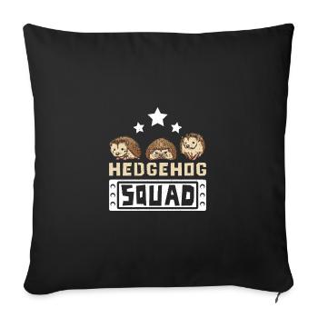 Hedgehog squad - Sofa pillowcase 17,3'' x 17,3'' (45 x 45 cm) - black - Front