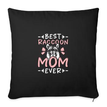 Meilleure maman raton laveur de tous les temps - Housse de coussin décorative 45 x 45 cm - noir - Devant