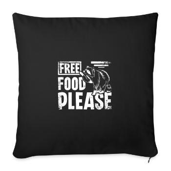 Free food please raccoon - Sofa pillowcase 17,3'' x 17,3'' (45 x 45 cm) - black - Front