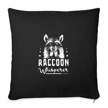 Chuchoteur de raton laveur - Housse de coussin décorative 45 x 45 cm - noir - Devant