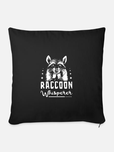 Raccoon whisperer - Sofakissenbezug 45 x 45 cm - Schwarz