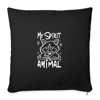 Les ratons laveurs sont mon animal spirituel - Housse de coussin décorative 45 x 45 cm - noir - Devant