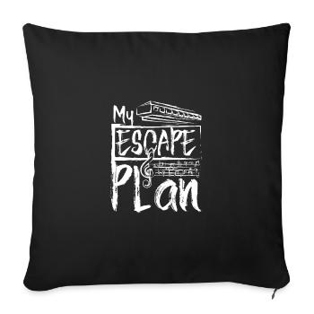 Mon plan d’évasion en jouant de l’harmonica - Housse de coussin décorative 45 x 45 cm - noir - Devant