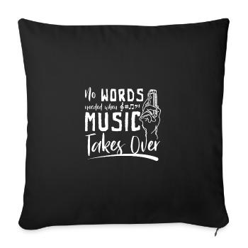 No words needed when music takes over harmonica - Sofa pillowcase 17,3'' x 17,3'' (45 x 45 cm) - black - Front