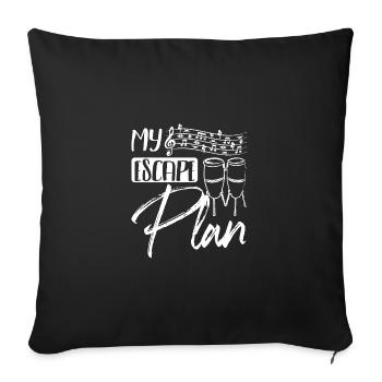 Mon plan d’évasion en jouant à la conga - Housse de coussin décorative 45 x 45 cm - noir - Devant