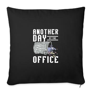 Funny rat another day at the office - Sofakissenbezug 45 x 45 cm - Schwarz - Vorne