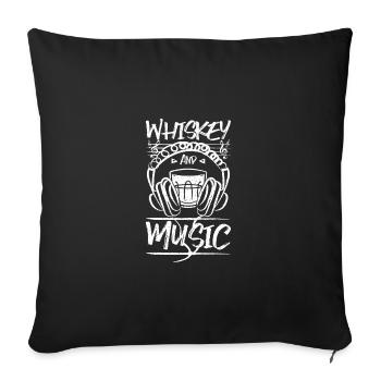 whisky et musique - Housse de coussin décorative 45 x 45 cm - noir - Devant