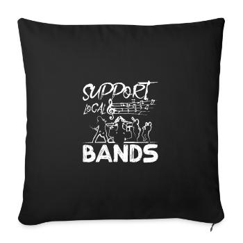 Support local bands - Sofakissenbezug 45 x 45 cm - Schwarz - Vorne